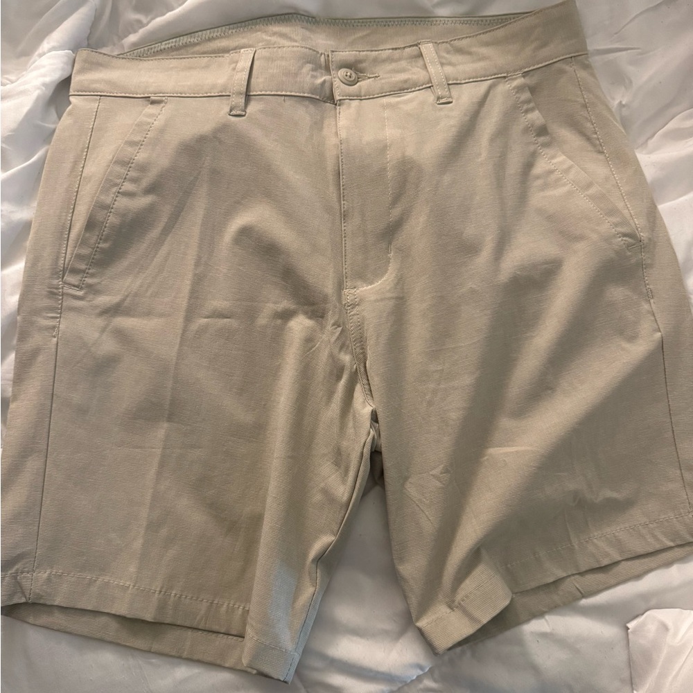 Surf Style Men's Beige Flat Front Shorts